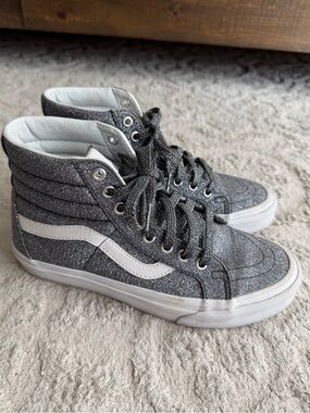 Vans Silver Glitter High-Top Sneakers